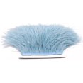 thumbnail image 1 of Cinta de flecos de plumas de avestruz suave y natural de 2 yardas utilizada para vestidos, costura, ropa artesanal, decoración de iluminación, bricolaje de ropa, etc. (azul claro, 1 of 4