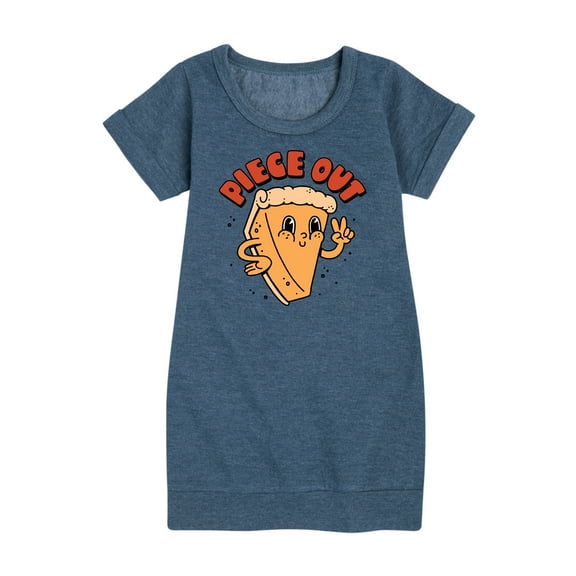 Instant Message - Fall Graphic Short Sleeve Fleece Dress