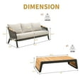 thumbnail image 4 of 2 Pieces Patio Furniture Set Outdoor Sectional Sofas Patio Conversation Sets Aluminum Sofa Set,Gray, 4 of 7