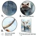 thumbnail image 3 of Designart "Watercolor Family Of Highland Yaks" Yaks Floater Framed Wall Art Living Room, 3 of 5