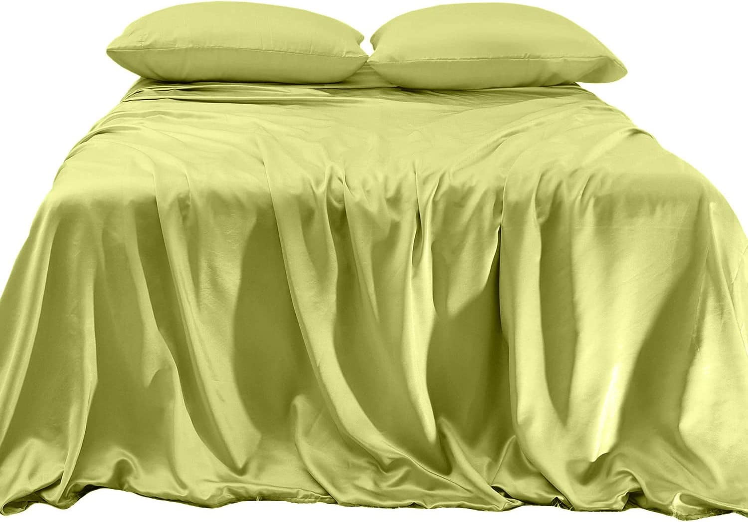 Pistachio Green Twin XL Satin Deep Pocket Sheet Set