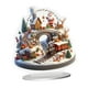 thumbnail image 4 of Decoración navideña plana 2D de casa de nieve, miniatura tradicional coleccionable de pueblo navideño en acrílico para oficina, escaparate o, 4 of 9