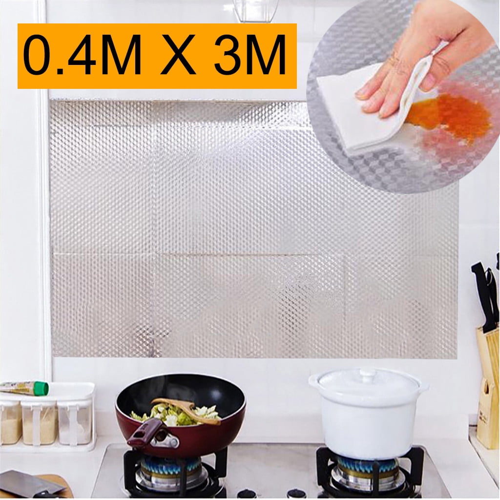 Autocollant de Cuisine Résistant à l'Huile DIY Autocollant Mural pour Cuisinière et Armoire