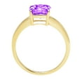 thumbnail image 2 of 2 ct Asscher Cut Natural Amethyst Solitaire 18K Yellow Gold Womens Engagement Ring, 2 of 6