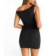 thumbnail image 2 of SOMER Cocktail Dresses for Women Wedding Guest Dresses Bodycon Sexy off the Shoulder Party Club Black Mini Ruched Corset, 2 of 6