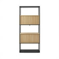 thumbnail image 5 of Pemberly Row Tall Wood Bookcase with Closed and Open Storage - Oak/ Black, 5 of 9