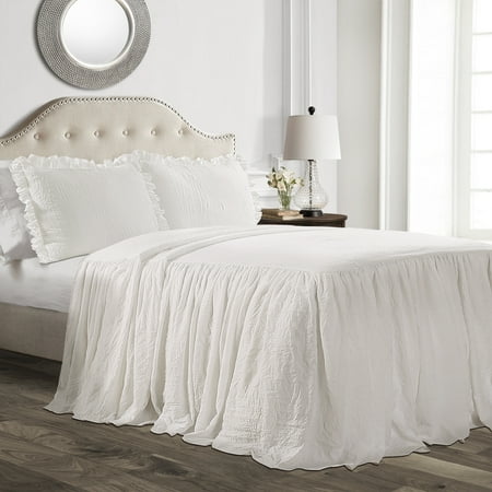 UPC 848742072646 product image for Lush Decor Ruffle Skirt Bedspread  Queen  White  3-Pc Set | upcitemdb.com
