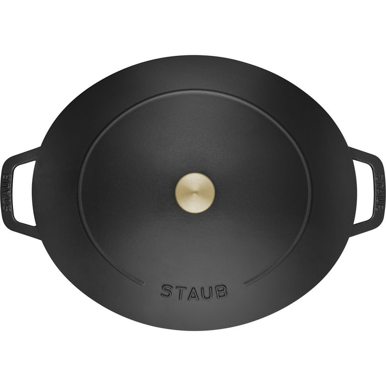 Staub Cast Iron Shallow Oval Dutch Oven Black