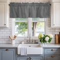 thumbnail image 2 of Grey Lines Window Valance Curtain Stripe Rod Pocket Short Curtain for Living Room, Bedroom & Kitchen Window Decor 42x12in, 2 of 8
