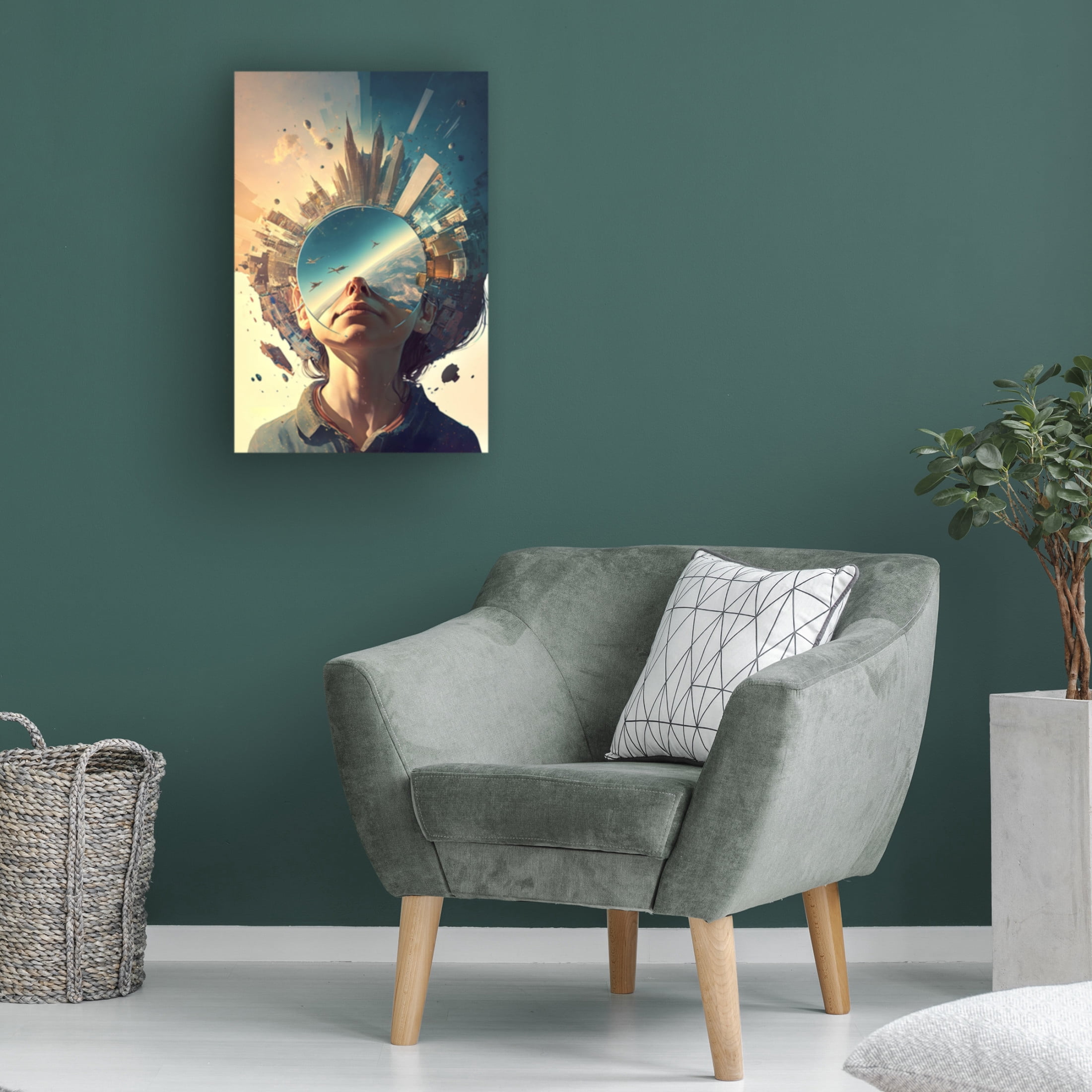 Canvas Wall Art - Ray Heere 'Surrealistic Selfies 2' Wall Art for Living Room, Bedroom, or Office Décor by Trademark Fine Art - 12 x 19 Inches