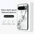thumbnail image 3 of Case Compatible with Google Pixel 9 Pro XL, Marble Pattern Temepered Glass Design Scratch-Resistant, TPU Bumper Shock-Proof Anti-Drop Protection, Frame Slightly Convex Protection Case, Green, 3 of 9