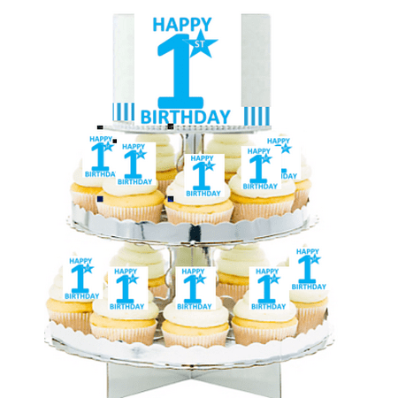 Happy 1st Birthday Edible Photo Toppers Edible Cupcake
