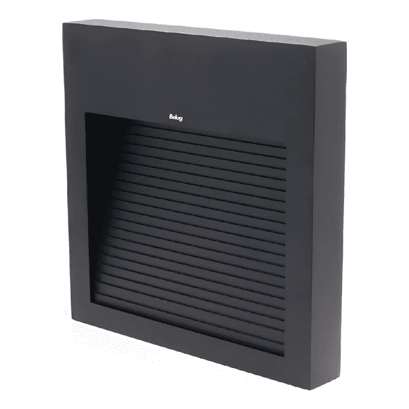 "Lámpara De Cortesía Sobreponer Negro S6, 6w, 3000k, Ip65 Belug, Negra "