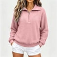 thumbnail image 2 of Byworldtasic Long Sleeve Sweatshirt for Women Half Zip Fuzzy Oversized Pullover Tops Loose Warm Sweatshirts, 2 of 8