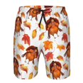 thumbnail image 3 of Zufioo Thanksgiving Turkey Leaves for Men's Casual Beach Shorts, Sports Fitness Quick-drying Drawstring Shorts with Pockets for Home Wear-Medium, 3 of 6