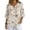 Cat Flower, variant on Cat Flower Pattern Womens Blouses 3/4 Length Sleeve Linen-Look Womens Tops V Neck Button Down Shirt