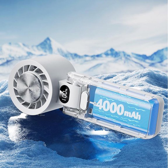 WKSCLPAI Hand Held Fans Battery Operated,Foldable Portable Handheld Fan,Intelligent Display Mini Fan - 100 Speed Adjustable,Lightweight Travel Fan - 8 Hours of Long-lasting Battery Life,White