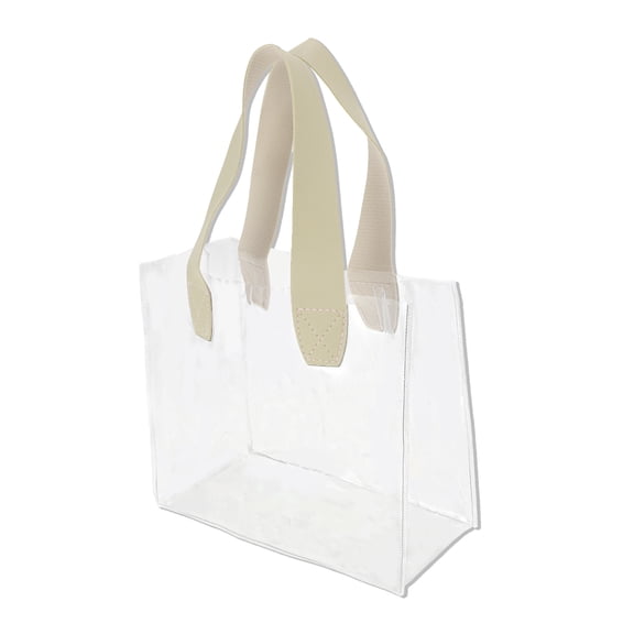 Unique Bargains Lightweight Reusable Gift Bag for All Occasions 1 Pc Beige Clear Small