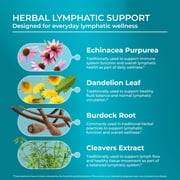 PUREHEALTH RESEARCH Lymph System Support Supplement - Lymphatic Drainage Supplement with Dandelion Extract, Cleavers, Burdock Powder - Reduce Swelling and Cleanse Lymph
