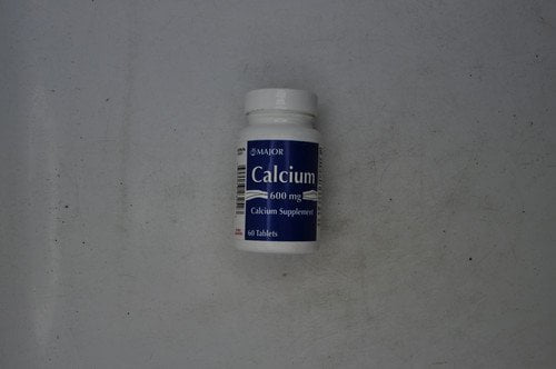 Major Calcium Carbonate Tablets, White, 600 mg, 60 Count