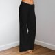thumbnail image 1 of Pantalones Rectos Pantalones casuales de mujer Bolsillos de lino de algodón con cordón Pantalones de dama (Negro L) Cgtredaw para Mujer Negro T S, 1 of 7