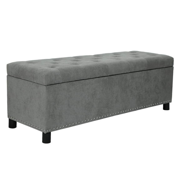 Homebeez Home Life Lift Top Ottoman Storage Bench,Upholstered Folding Foot Rest Ottoman,Storage Chest for Living Room, Bedroom, Entryway