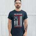 thumbnail image 3 of Tee Hunt Real Americans Stand for The Flag T-Shirt Patriotic Veteran's Day Men's Tee, Navy Blue, 4X-Large, 3 of 5