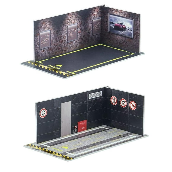 2 Model Diorama Parking Scenery 1/24 DIY for Model Car