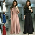 thumbnail image 4 of Robe Chemise Décontractée pour Femmes à Manches Longues, Boutonnée, Maxi, Soirée, Fête, 4 of 5