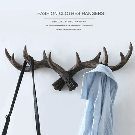 - Modern Nordic Style Deer Antler Hook Hat Coat Bag Wall Hanger Rack Holder Fashion Resin Wall Decor Art Ornament