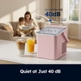 thumbnail image 5 of SIMZLIFE Portable Countertop Ice Maker Machine, 26 lbs Ice Per Day, 9 Bullet Ice Cubes Ready in 6 Minutes, Small & Large Ice Sizes, Self-Cleaning, 1.1L Water Tank, Ice Scoop & Basket, Pink, 5 of 12