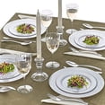 thumbnail image 2 of DISPOSABLE 40 PC DINNERWARE SET | 20 Dinner Plates | 20 Salad Plates | Heavy Duty Plastic Dishes | Elegant Fine China Look | Bella Collection (Silver), 2 of 6