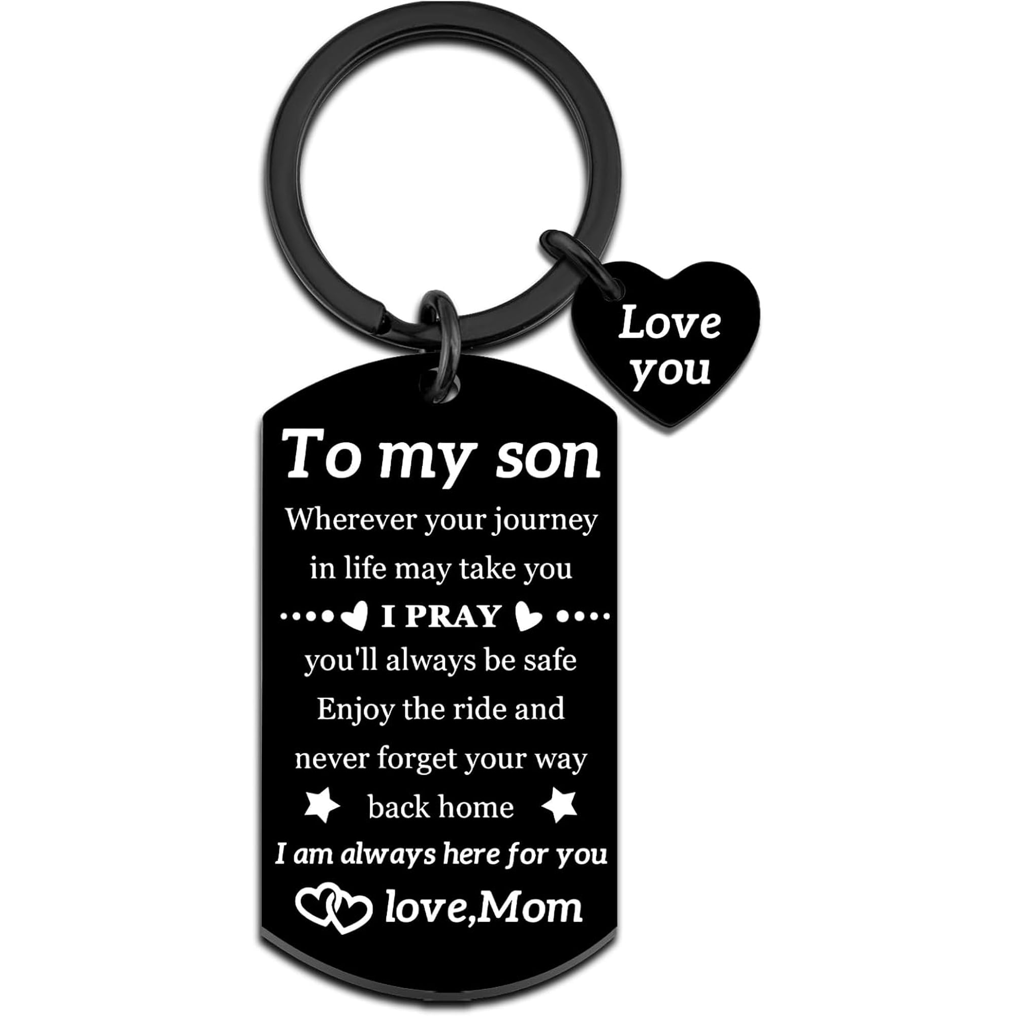 Gifts for Son Keychain Son Gifts from Mom Birthday Gift for Sons Adult I Love You Gift for Sons Stepson Graduation Fathers Day Thanksgiving Christmas Valentines Day Ideas