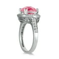 thumbnail image 2 of SZUL Women's Cushion Cut Pink Topaz and Diamond Ring in 14K White Gold, 2 of 5