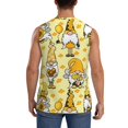 thumbnail image 4 of Fotbe Garden Honeybee Gnomes Men's Camiseta sin Mangas Estampada para Hombres, Playera Casual para Gimnasio, Entrenamiento, Playa-X-Large, 4 of 7