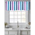 thumbnail image 4 of Valances for Windows Purple Blue Stripes Rod Pocket Cafe Window Treatments Valance Curtains for Kitchen Bathroom Laundry Basement Windows 60"x18", 4 of 9