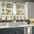 thumbnail image 3 of Rustic Floral Kitchen Curtains Daisy Farmhouse Vintage Flower Inspirational Small Short Cafe Window Curtains Wooden Country Quotes Living Room Tier Window Treatment Drapes 28x39 Inch, 3 of 6