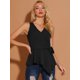 thumbnail image 3 of INSPIRE CHIC INSPIRE CHIC Tops De Verano Para Mujer, Sin Mangas, Con Escote En V, Con Lazo, En La Cintura Negro S, 3 of 6