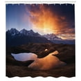 thumbnail image 3 of Ambesonne Lake Shower Curtain, Mountain Lake Koruldi, 69"Wx84"L, Pale Orange Dark Brown, 3 of 3