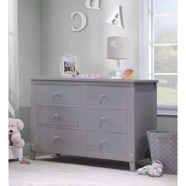 Sorelle Berkley Wooden Double Dresser - Gray with 6 Spacious Drawers -  Walmart.com