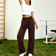 thumbnail image 6 of SELONE High Waisted Wide Leg Pants for Women Elastic Waist Trousers Ruched Lounge Trousers with Pockets Vacation Outfits, 6 of 7