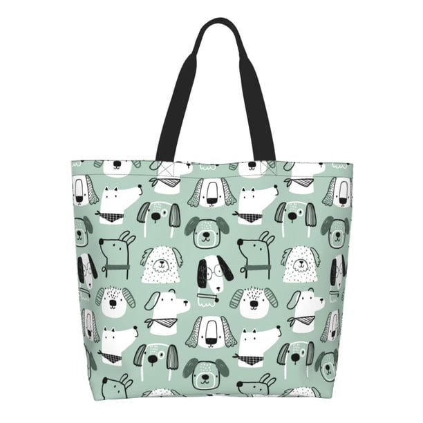 Disketp Puppy Bolsa Tote Estampada para Mujer, Bolso de Hombro y de Mano para Compras y Viajes