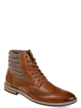 Tuck & Von Mens Genuine Leather Two-tone Wingtip Boot