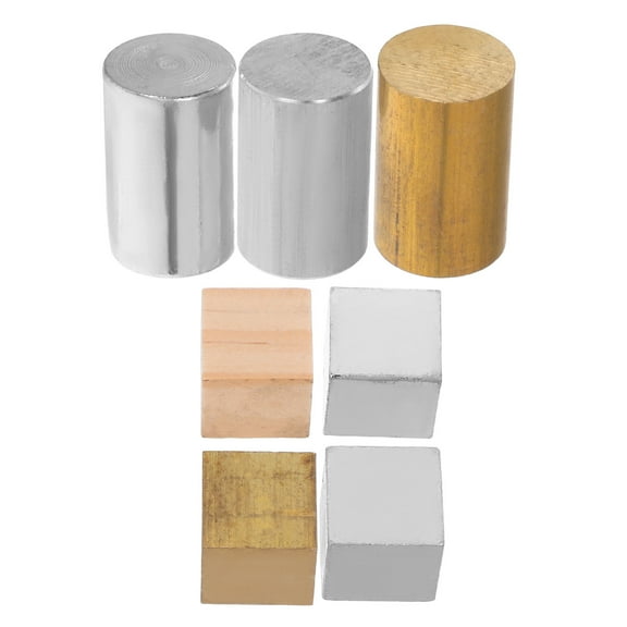 SEWCHICS 7-Piece Metal Density Cube Set with Copper, Iron, Aluminum Blocks for Science Learning and Educational Experiments