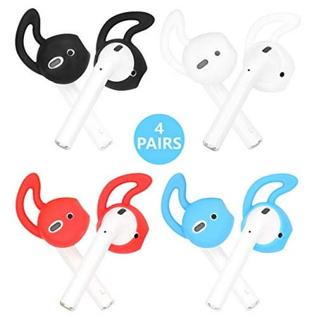 4 Pairs Replacement Ear Tips Ear Hooks and Covers Skin Accessories Compatible with Apple AirPods or EarPods (Best Apple Earpod Replacement)