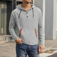 thumbnail image 2 of Puntoco Mens Hoodies Shirt Casual Athletic Workout Fashion Hooded Lightweight Jersey Sweatshirt Long Sleeve with Drawstring Winter Clothing for Men Gray XXL(XXL), 2 of 7