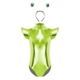 thumbnail image 3 of vastwit Girls Astronaut Leotard Metallic Alien Outfits Outer Space Fighter Bodysuit with Hair Hoop Fluorescent Green 10, 3 of 7