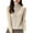 Beige Womens Sweaters Clearance, variant on BSDJILFG Sweaters for Petite Women Long Sleeve Creweck Knit Shirt Slim Fit Solid Color Ribbed Pullover Blouse