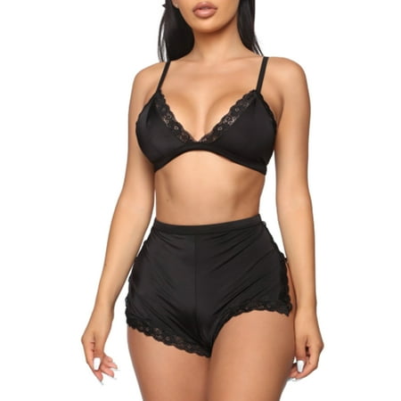 

XBTCLXEBCO Women s Satin Sleeveless Side Split Pajamas Set