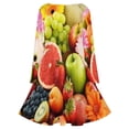 thumbnail image 5 of Composition with Assorted Fruits Long Sleeve Dresses For Women Vintage Elegant Party Dress Oversized V-neck Dress S-8XL, 5 of 7
